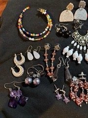 Vintage Multicolor Mixed Lot Earrings Collection Glass Plastic Metal