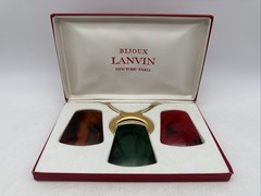 ICONIC 70’S LANVIN PARIS NECKLACE INTERCHANGEABLE LUCITE MODERN “KEIRA” PENDANT