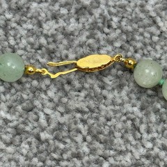 Vintage Green Jade Knotted 8mm Bead Necklace 25″