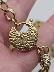 Vintage Yves Saint Laurent YSL Gold Tone Rope Chain Necklace AS IS