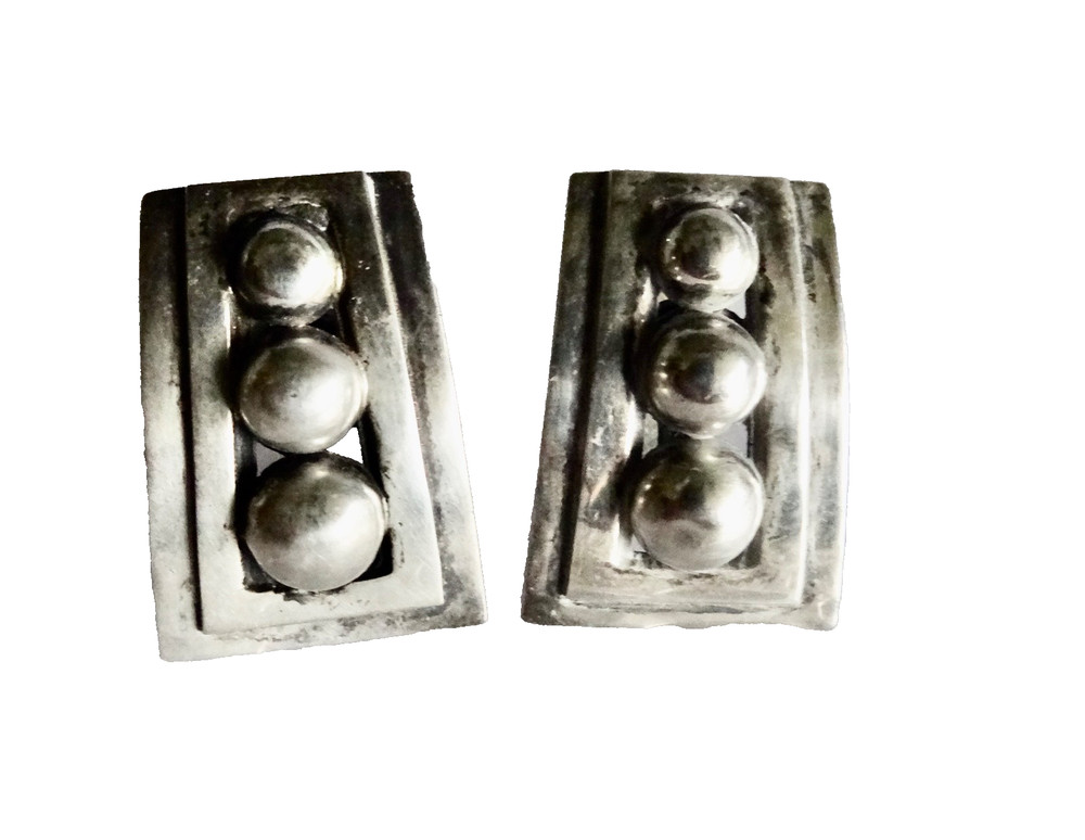 eARRINGS MEXICO STERLING SILVER VINTAGE MID CENTURY MODERNIST JEWELRY neocurio