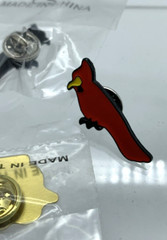 Virginia State Bird Red Cardinal Dogwood Pin Pinback Lapel Jewelry Metal Enamel