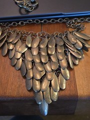 Bronze & Brass Toned Costume Jewelry Lot Bracelets Bib Choker Torque Necklace