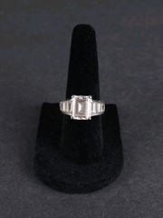 Vintage Sterling Silver 925 Emerald Cut CZ Ring – Size 5.75