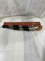 Vintage Necklace Chunky Coconut Shell Beads Glass Plastic Metal