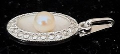 Vintage Theda 925 Sterling Silver Faux Pearl Pendant And Matching Size 6 Ring 💍