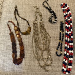 SALE! Vintage Necklaces. Lot of 6. Various Colors Materials and Lengths.