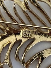 Vintage Emma Page Gold Feather Brooch