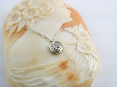 Antique Art Nouveau Shell Loose Cameo Habille Old Mine Diamond 45mm x 33mm Size