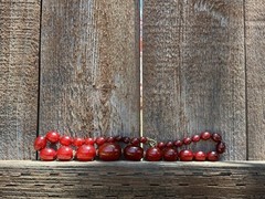 20” Vintage Cherry Red Catalin Bakelite 75g Graduated Bead Necklace