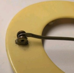 Vintage 1930s Celluloid Floral Circle Brooch Hand Painted Roses C-Clasp
