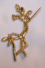 VINTAGE Rhinestone Reindeer Pin/Brooch-Estate Jewelry
