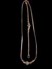 Vintage Goldtone & Blue Topaz Necklace & Bracelet