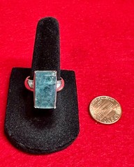 Vintage Nepal 925 Sterling Silver Blue Stone Statement Ring Sz 6 Signed READ