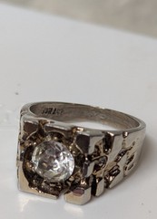 Vintage 18KT HGE Mens Ring Size 11.25 Heavy Gold Electroplate Golden Nugget