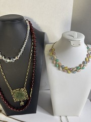 ANTIQUE ESTATE VICTORIAN JEWELRY LOT SOME WEARABLE 925 Czech GLASS Good To Fair