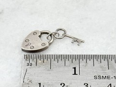 Vintage Henry Griffith & Sons English Sterling Silver Heart Charm Lock Padlock