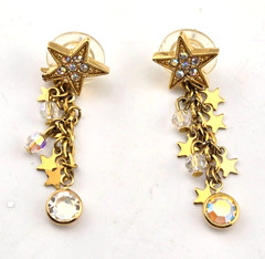 Kirks Folly Star Cluster Drop Dangle Goldtone Earrings Vintage Pierced #2