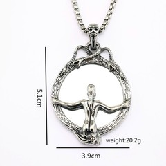 Retro Stainless Steel Men’s Pendant Gothic Magic Mirror Necklace