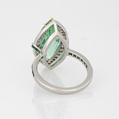 Tiffany & Co High Jewelry Green Tourmaline Diamond Ring Tsavorite 18k Platinum