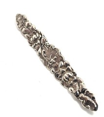 WHSCO Rowing lily pad Victorian antique sterling silver top bar pin brooch