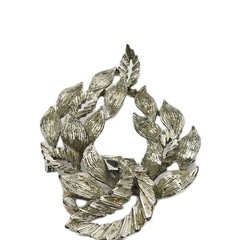 LISNER Brooch LEAF Pin Modern Modernist Signed Textured Vintage 2.25 in