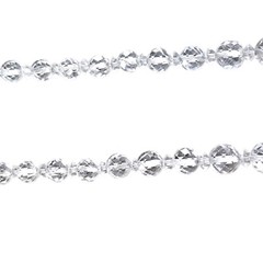Vtg Art Deco Rock Crystal Quartz Faceted Bead 28″ Necklace Sterling Chain
