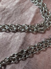 Vintage Silver Tone 56in Double Strand Chain Necklace. Double Or Triple It Up