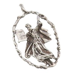 925 Sterling Silver Vintage Pendant Moses Holding The 10 Commandments PT26169