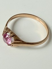 Rare Vintage Original Soviet Russian Solid Rose Gold Sapphire Ring 583 14K USSR