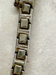 Vintage 1930s Sterling Silver Rhinestone Tennis Bracelet, Art Deco jewelry