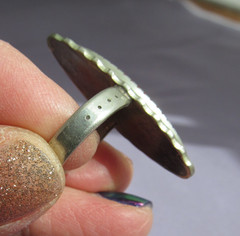 VINTAGE OLD PAWN STERLING SUPER LONG NAVETTE MARQUISE JASPER RING SIZE 6