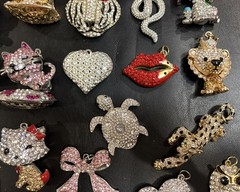 Rhinestone Lot Some Articulated Moveable Cat Tiger Owl Bird Koala Bear Pendants