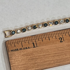 VTG Joan Rivers BLUE White crystal rhinestone bracelet tennis colorful