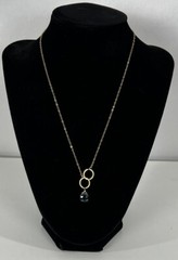 Beautiful 1/20 14K Gold Filled Genuine 17-18” Necklace Blue Gem