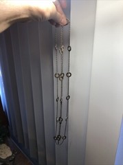 19. 925 Sterling Anna Beck Style Dot O Rings Linked Chain Necklace 43.3g, 60″
