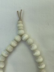 Vintage White Pearlescent Glass Beads Stretch Bracelet 3 inch Stretchable