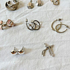 Vintage Silver To Pierced Earrings Lot Of Over 30 Pairs! Hoop Dangle Post