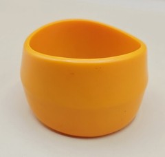 VINTAGE 80’s MOD Chunky Irregular Asymmetrical Orange Plastic Bangle Bracelet