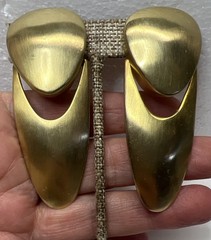 Vintage brushed gold tone statement earrings