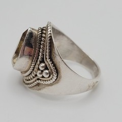 Artisan Smoky Quartz Teardrop Southwestern Style Silver 925 Ring Sz 5.75 Tested