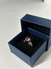 Vintage Pink Cubic Zirconia Ring Gold Plated Womens Size 5