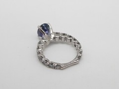 Designer $9000 4ct Natural Tanzanite VS G Diamond 18k White Gold Wedding Ring