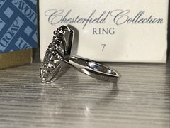 Vintage Avon Chesterfield Collection Ring Deco Style Silvertone Size 7