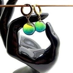 Unique multicolour Natural dyed Amber Earrings 5.9g