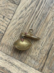 x2 Vintage 1954 Football Champions Coach Charm + Champion Cleat Shoe Gold Filled
