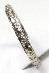 Antique 1920’s Orange Blossom Traub 18K White Gold Wedding Band Ring 4.75 UK-J