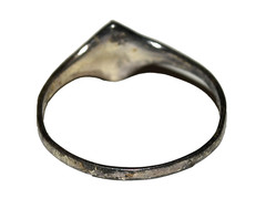 Vtg Black Onyx Marquise Shape Studded Sterling Silver Ring 1.5 Grams Size 8.75