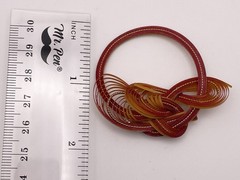 Simple & Elegant Burnt Orange Twisted Circle Bamboo Brooch