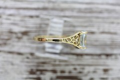 VINTAGE BLUE TOPAZ GOLD STERLING SILVER 925 RING SIZE 7.75 FILIGREE DESIGNER